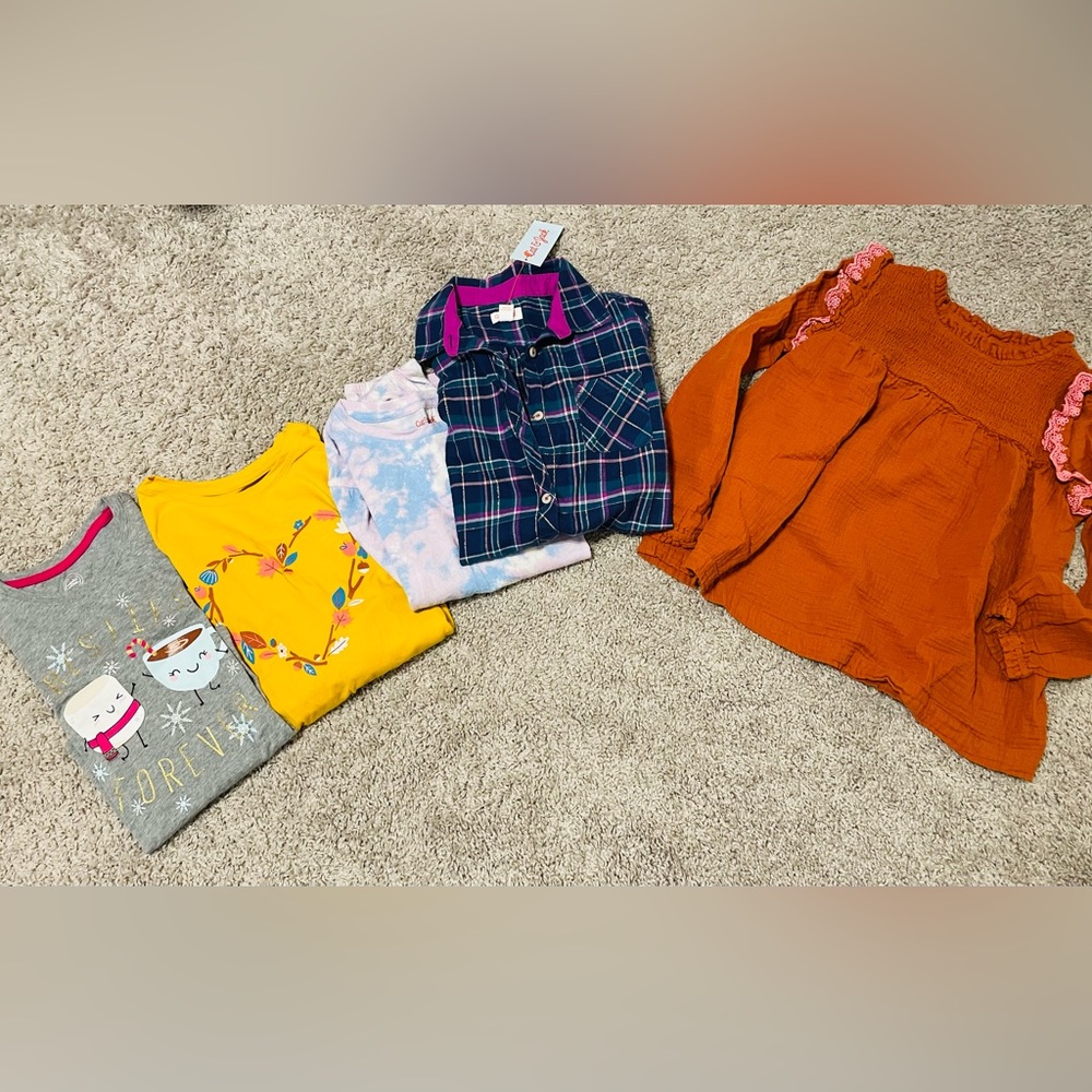 Girls 10/12 tops, jeans and overalls.